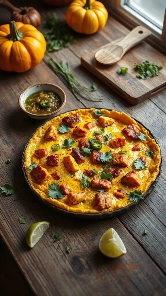 southwest tempeh pumpkin frittata