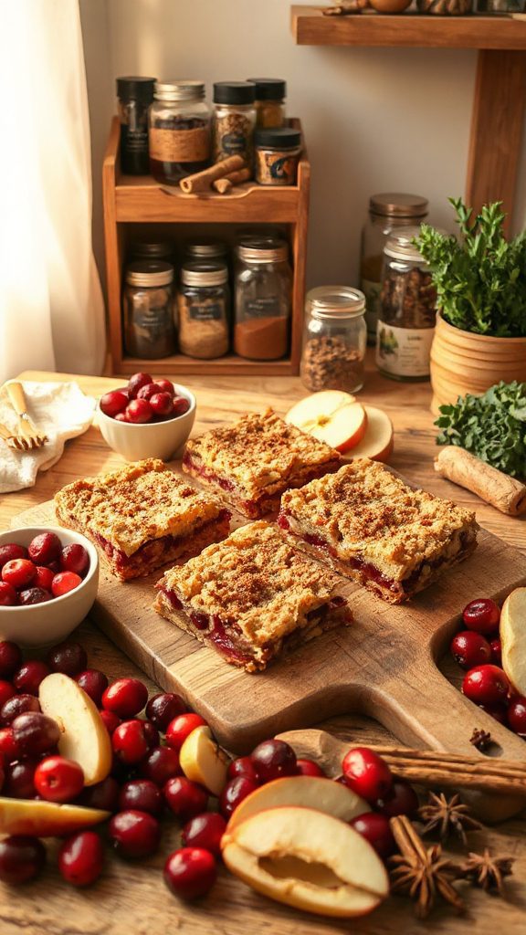 spiced apple cranberry bars