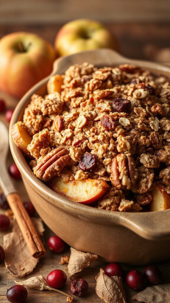spiced apple cranberry crisp