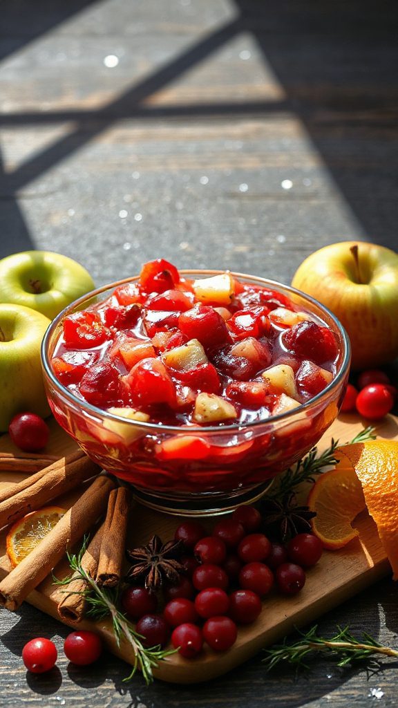 spiced apple cranberry sauce
