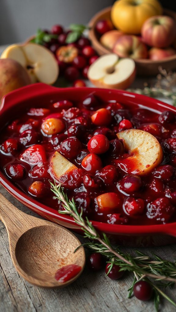 spiced apple cranberry sauce