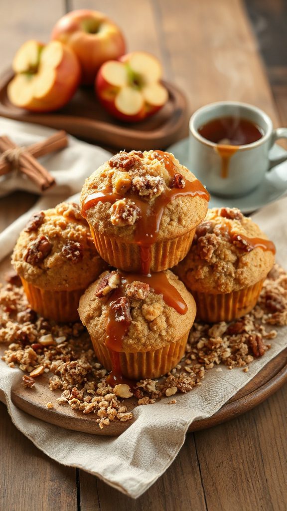 spiced apple crumble muffins