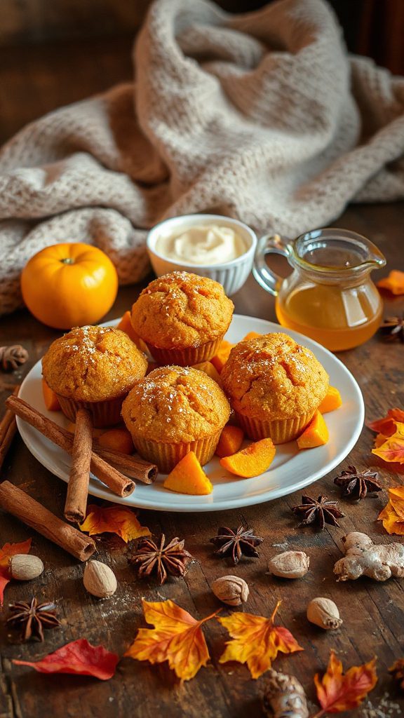 spiced autumn pumpkin muffins