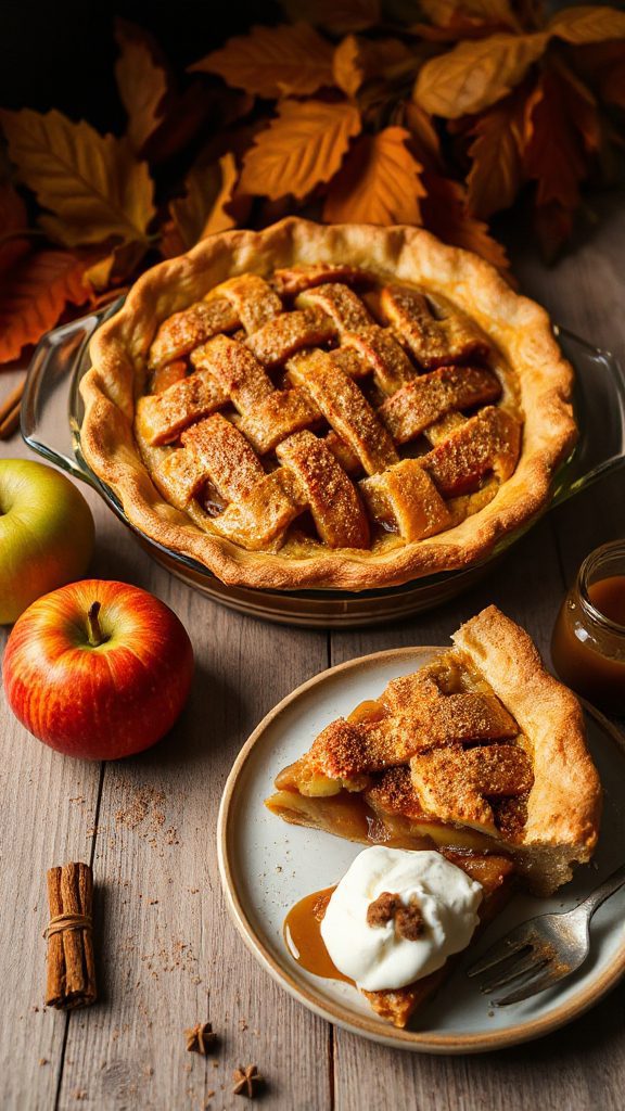 spiced caramel apple pie