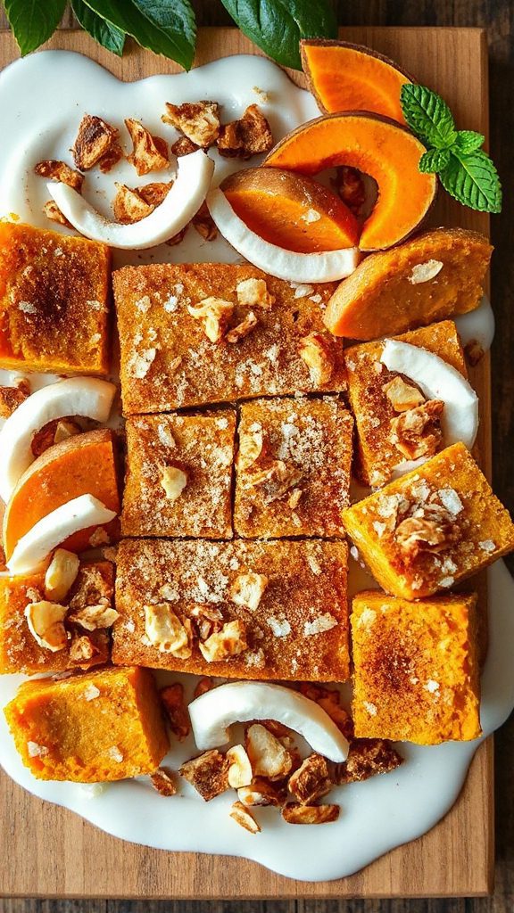 spiced coconut pumpkin bars recipe