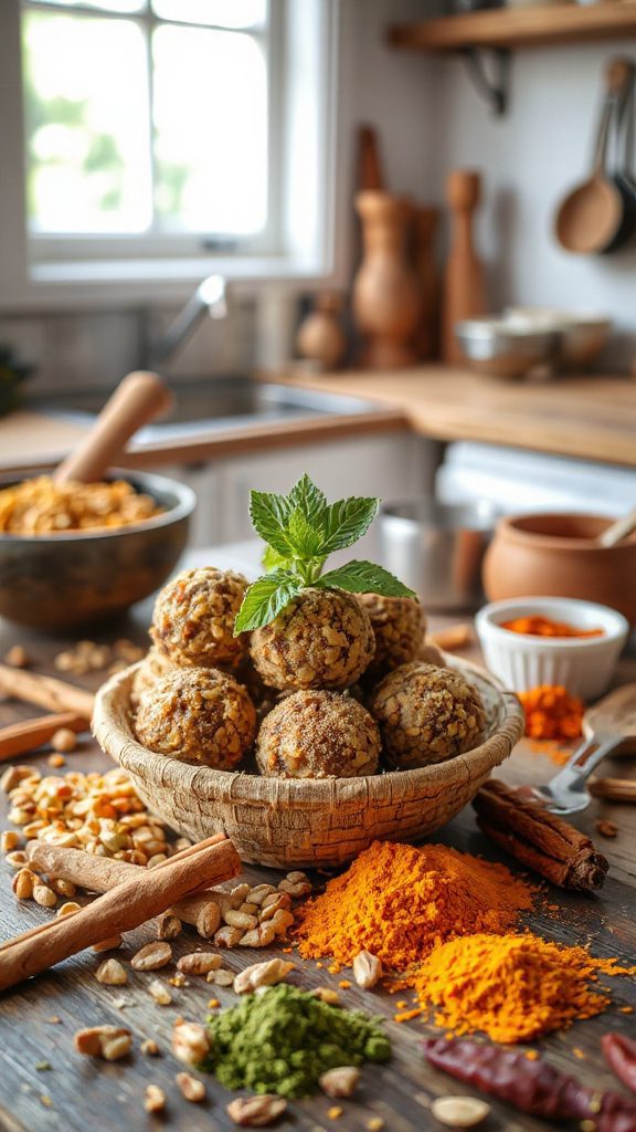 spiced lentil pumpkin energy balls