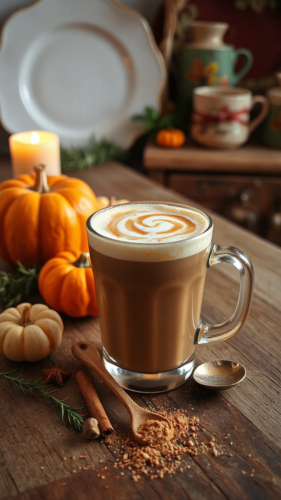 spiced maple almond milk latte