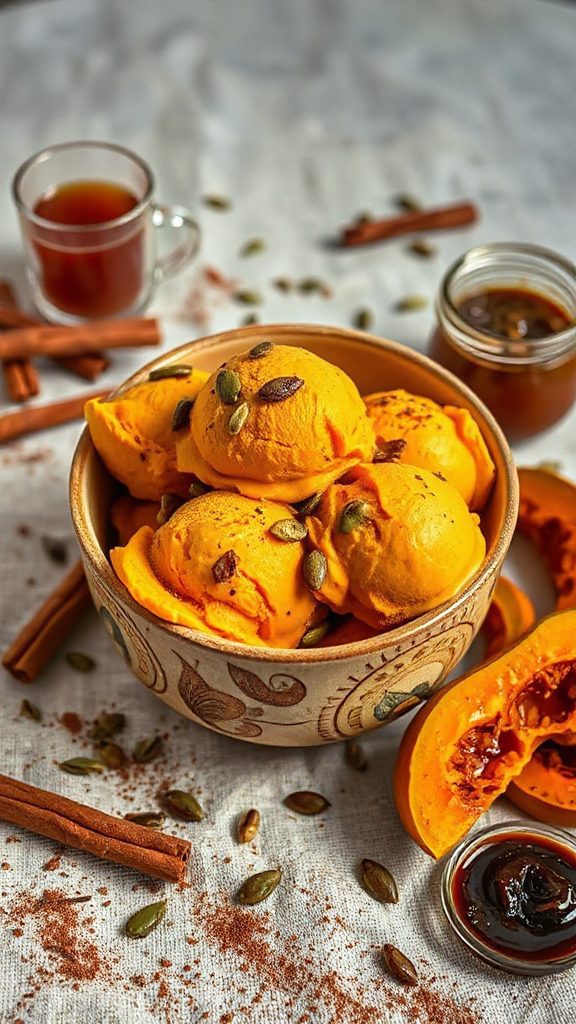 spiced miso pumpkin ice cream
