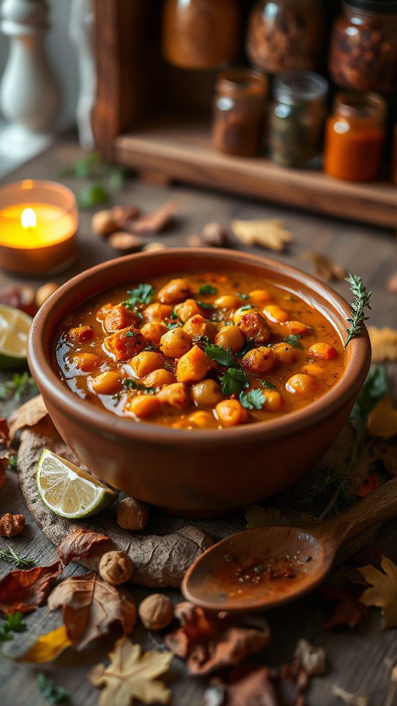 spiced pumpkin chickpea chili