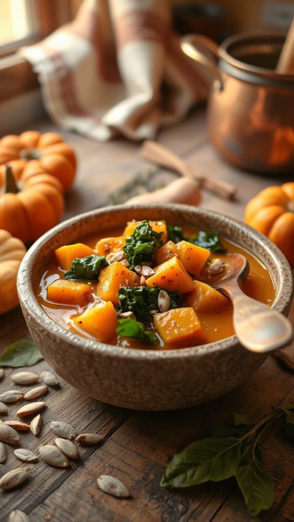 spiced pumpkin sweet potato stew