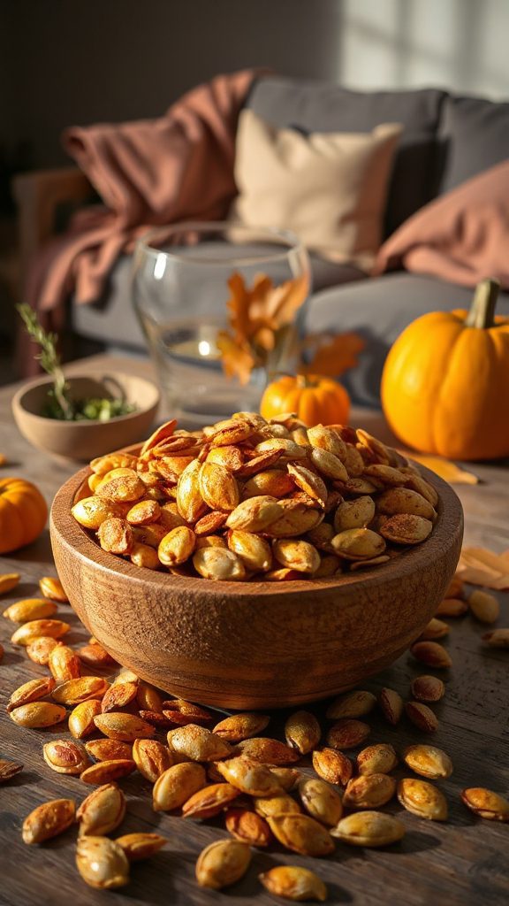 spiced roasted pumpkin seed snack