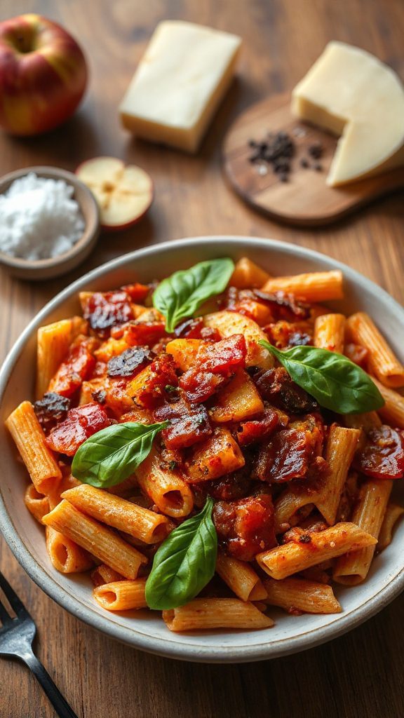 spicy apple bacon pasta