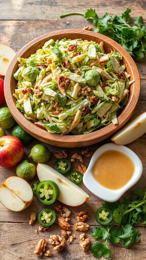 spicy apple brussels sprout slaw