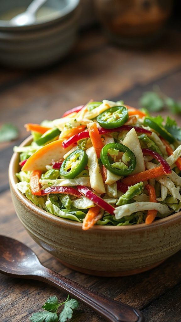 spicy apple cabbage slaw