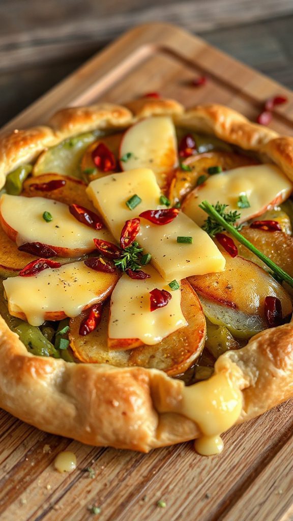 spicy apple leek tart