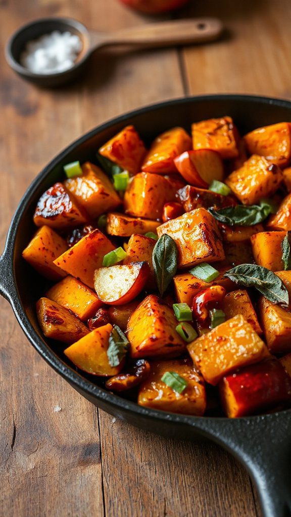 spicy apple sweet potato hash