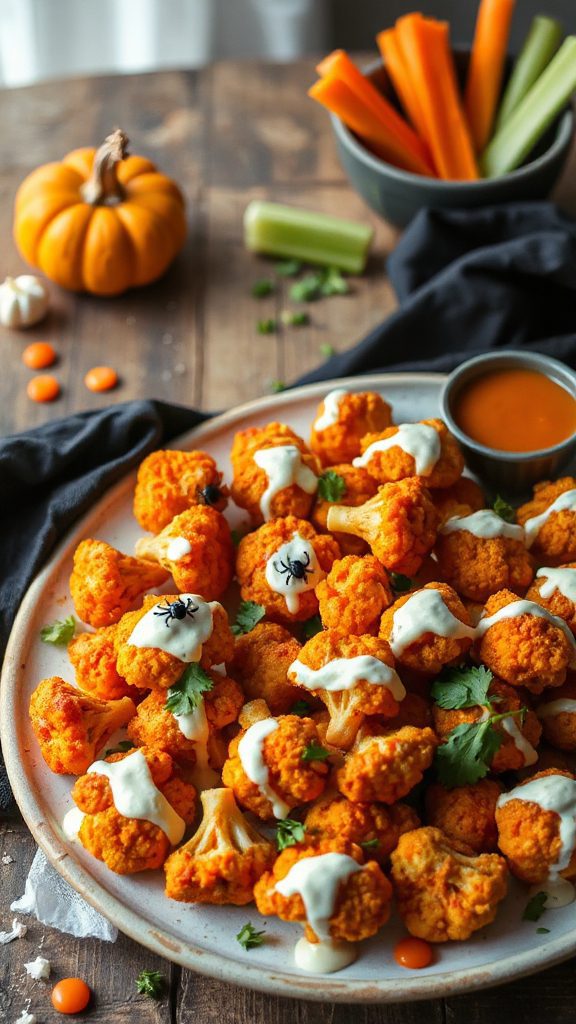 spicy cauliflower halloween bites