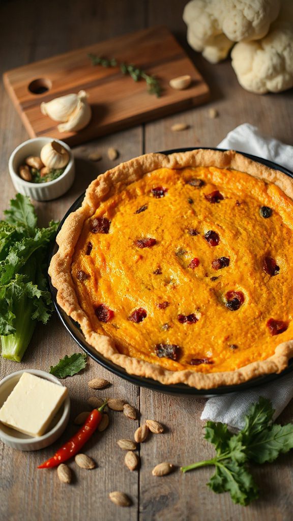 spicy chorizo pumpkin quiche