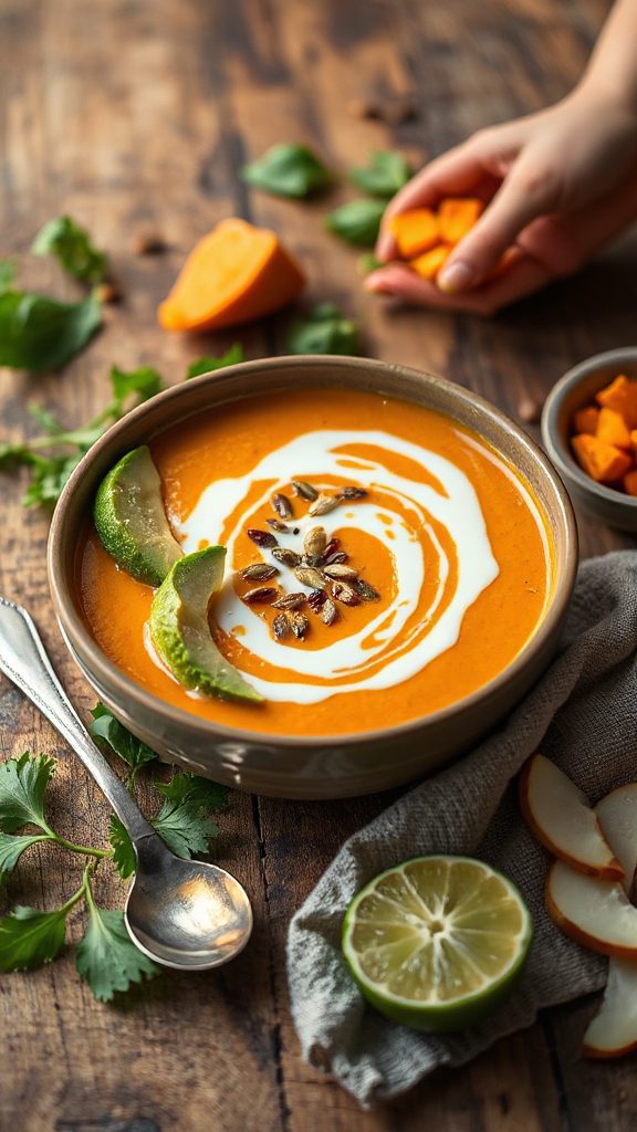 spicy coconut sweet potato soup