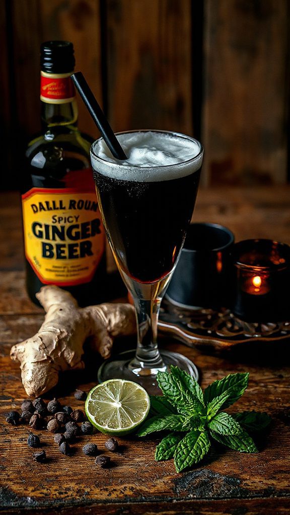 spicy dark rum cocktail