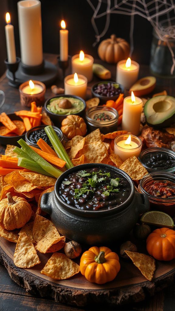 spicy halloween black bean dip