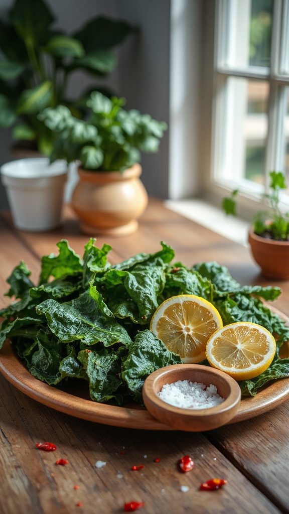 spicy nutritious kale chips
