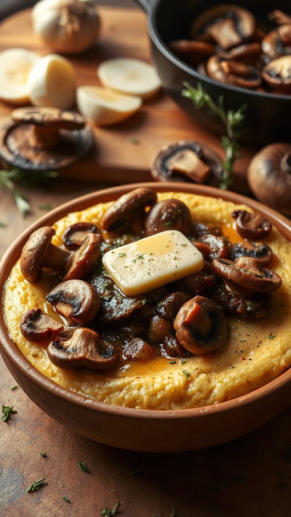 spicy polenta with mushrooms