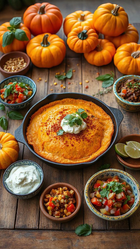 spicy pumpkin black bean pie