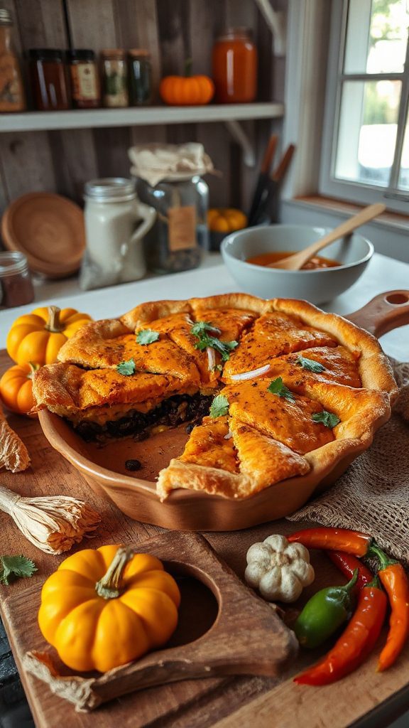 spicy pumpkin corn tamale pie