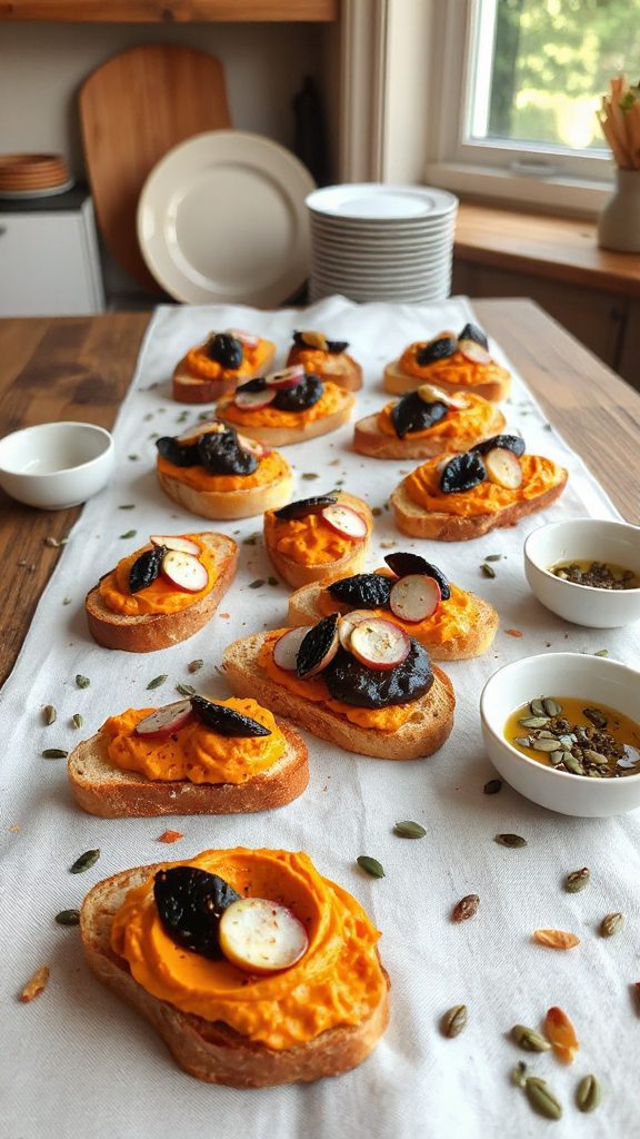 spicy pumpkin hummus appetizer