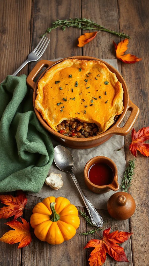 spicy pumpkin lentil pie