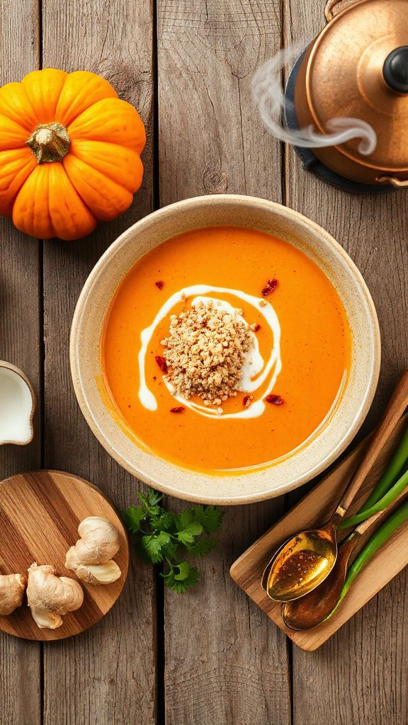 spicy pumpkin quinoa soup