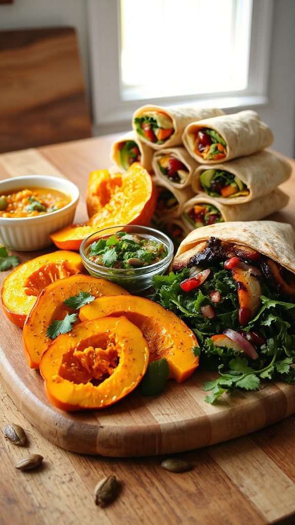 spicy pumpkin tortilla wraps