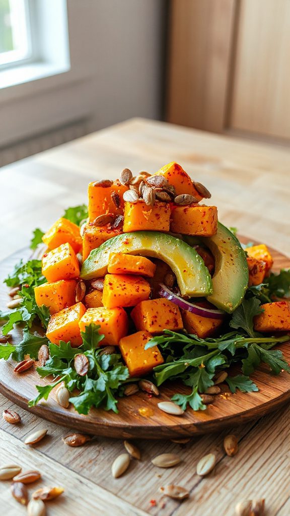 spicy roasted pumpkin salad