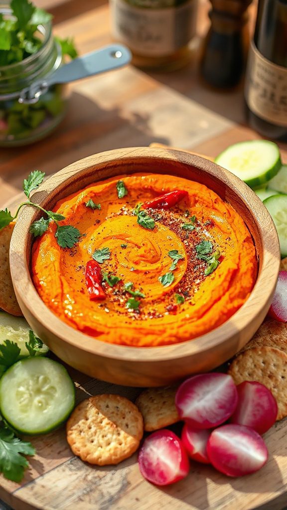 spicy roasted red pepper hummus