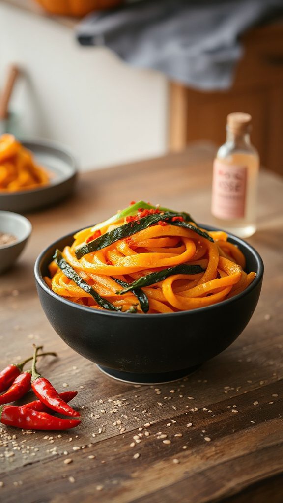spicy seaweed pumpkin noodles