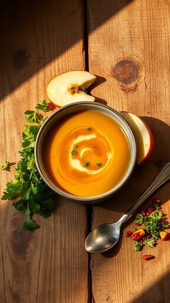 spicy soup with cilantro