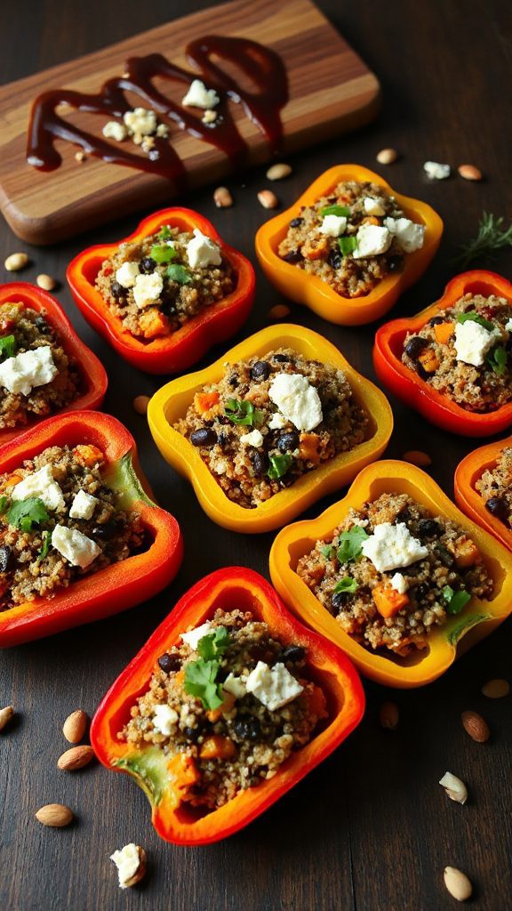 spicy stuffed quinoa peppers