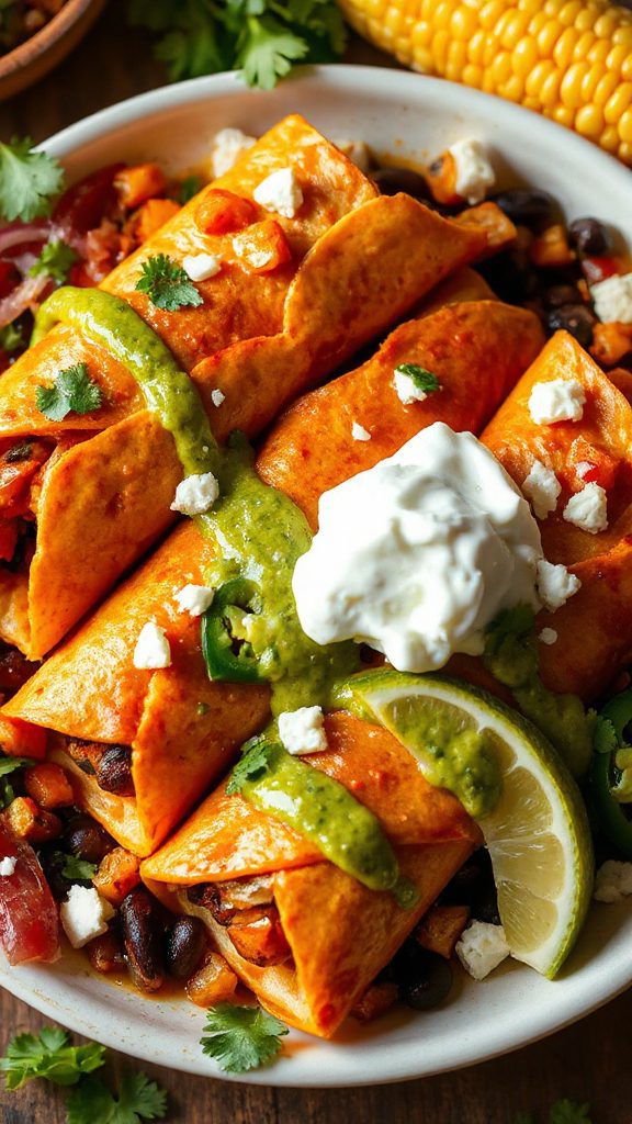 spicy sweet potato enchiladas
