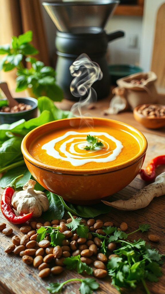 spicy thai lentil pumpkin soup