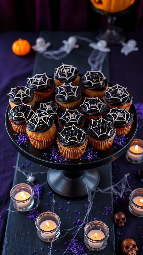 spider web chocolate cupcakes