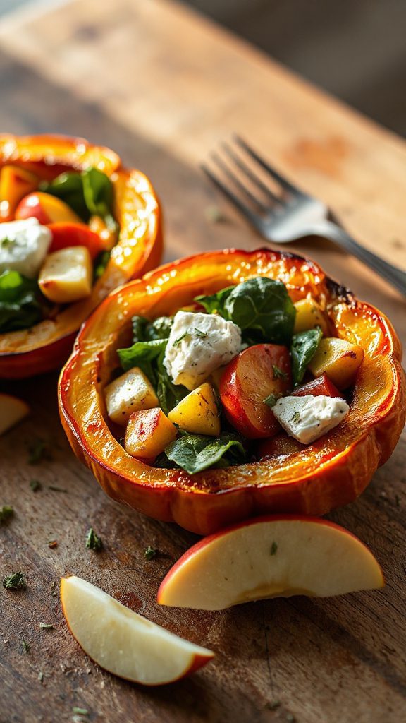 spinach apple goat cheese bake