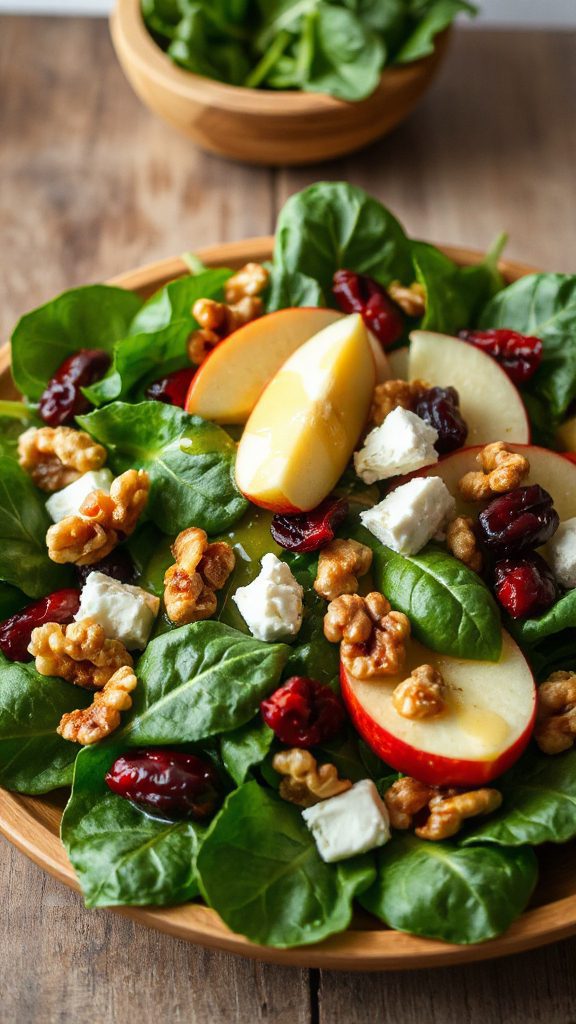 spinach apple goat cheese salad