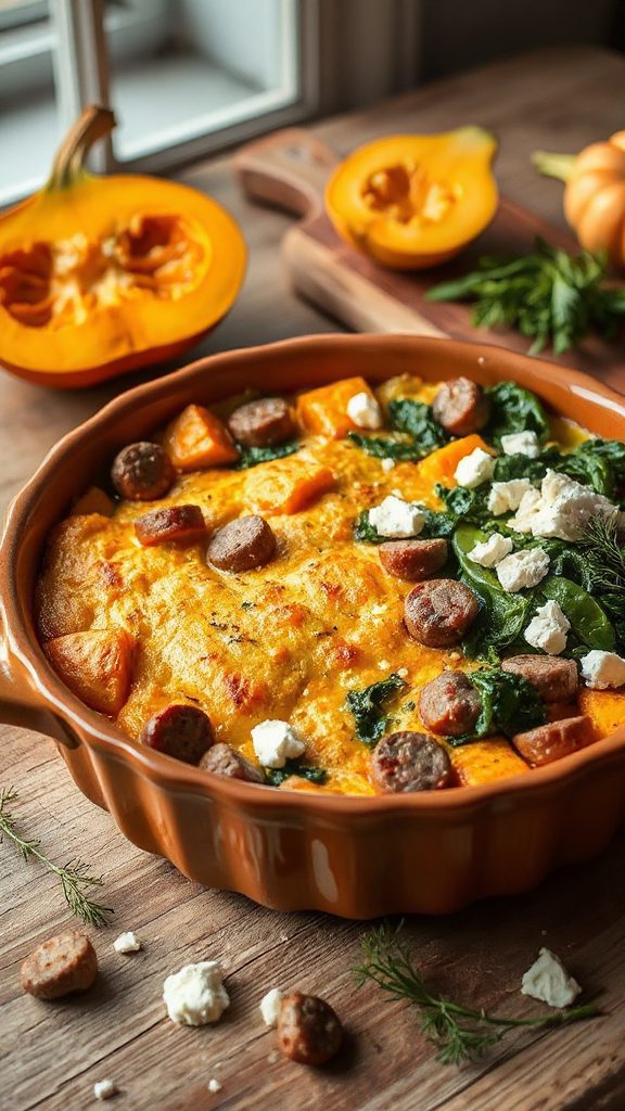 spinach feta breakfast casserole