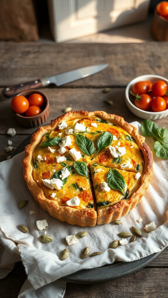 spinach feta tofu quiche