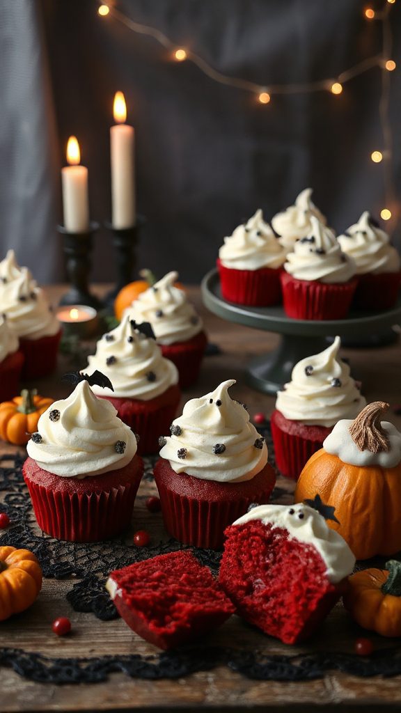 spine chilling red velvet cupcakes