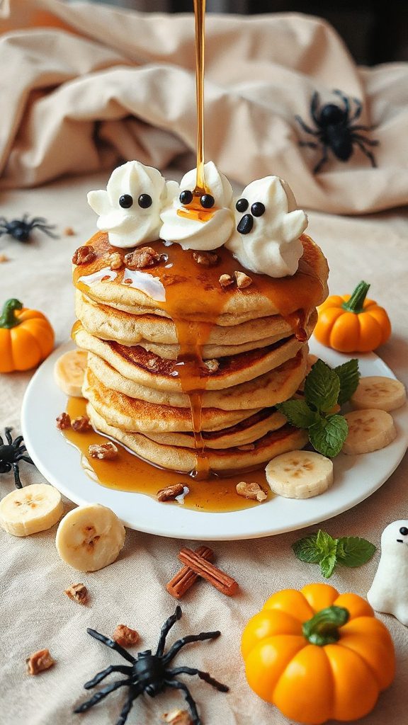 spooky banana nut pancakes