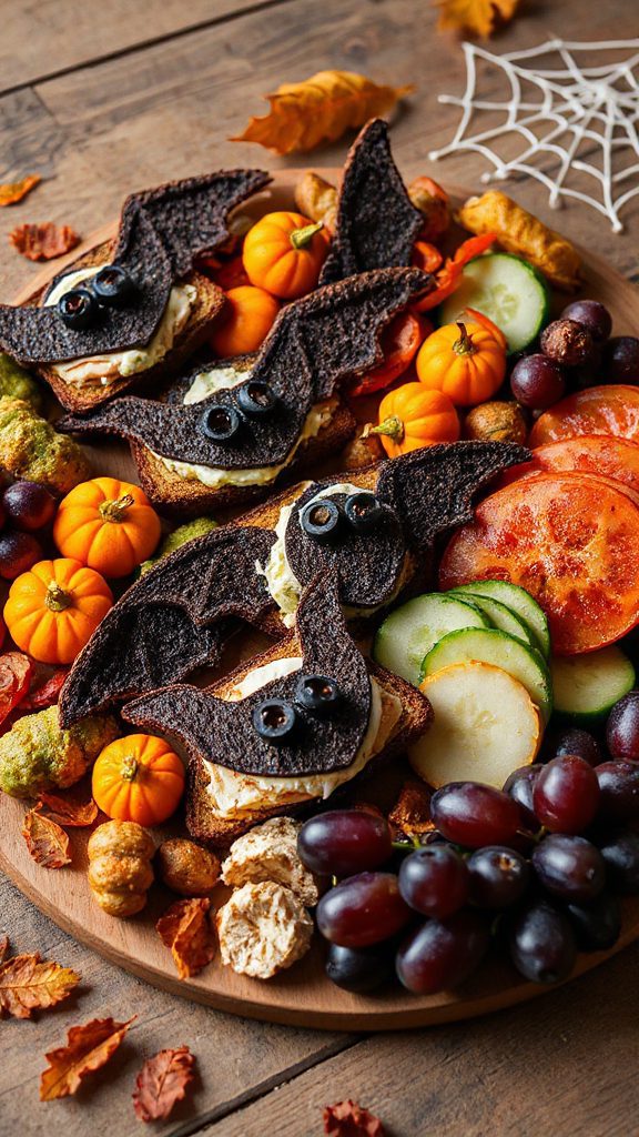 spooky bat shaped sandwiches delight