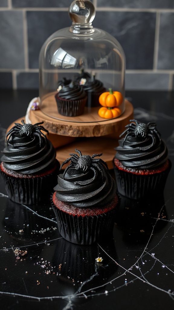 spooky black velvet cupcakes