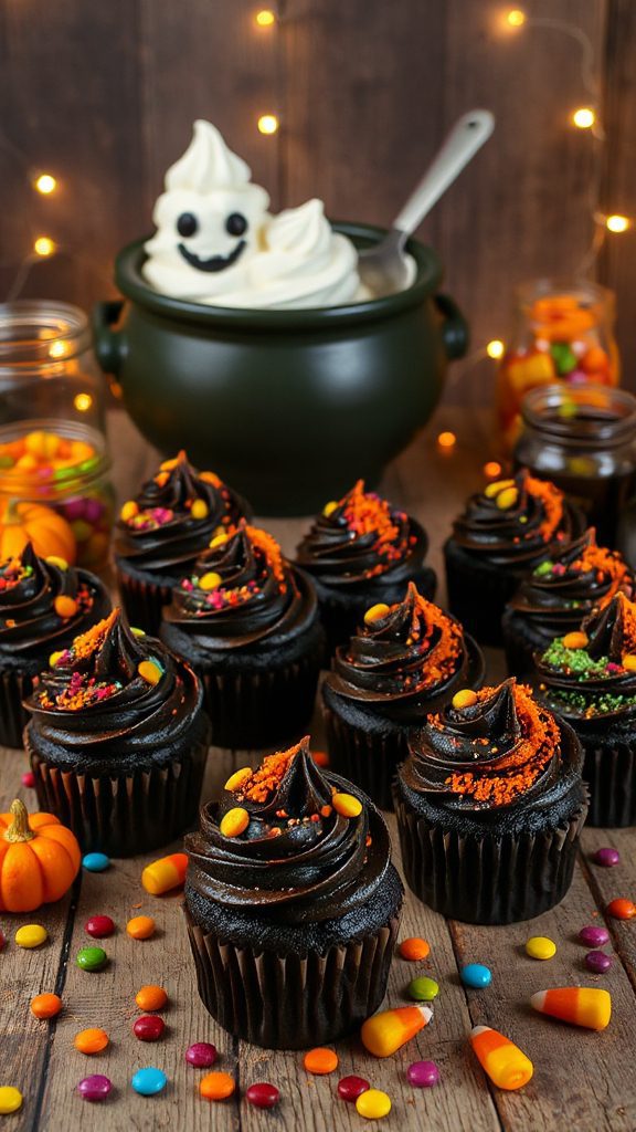 spooky black velvet cupcakes